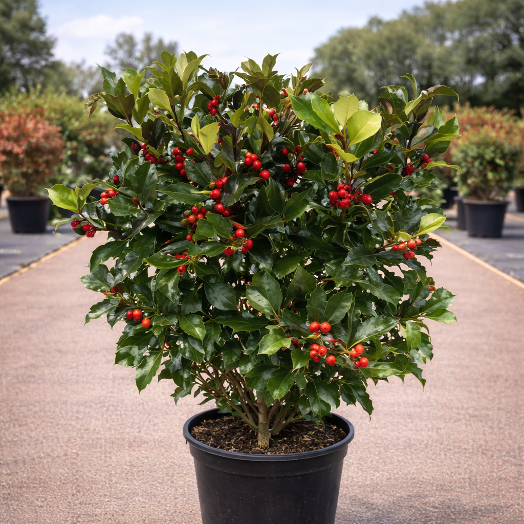 Ilex x Meserveae Blue Maid arbustiu