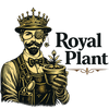 Illustration of a man with a crown holding a potted plant, labeled 'Royal Plant'.